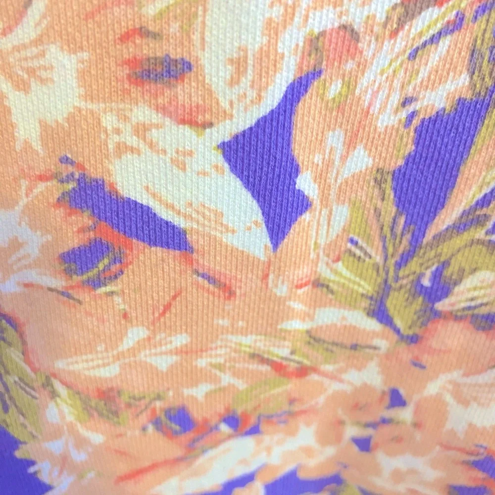 J Crew Peach And Blue Floral Cotton Relaxed Fit Sweatshirt Size L